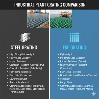 Steel Grating Vs FRP Grating: Memilih bahan yang sesuai untuk persekitaran ya...